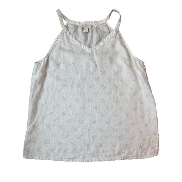 St.Tropez West 100% Linen Tank Top Women's L Sleeveless Elephant Print Casual - Picture 1 of 8